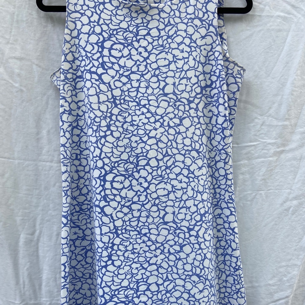 Mahi Gold Light Blue Hydrangeas Print Dress